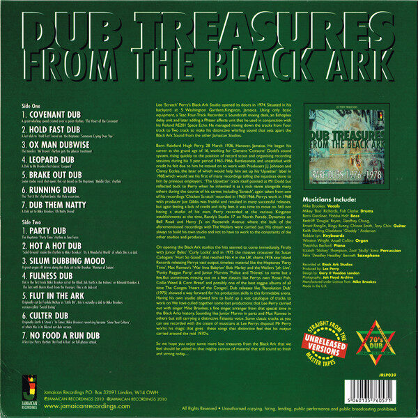 Dub Treasures From The Black Ark - Rare Dubs 1976-1978 back cover