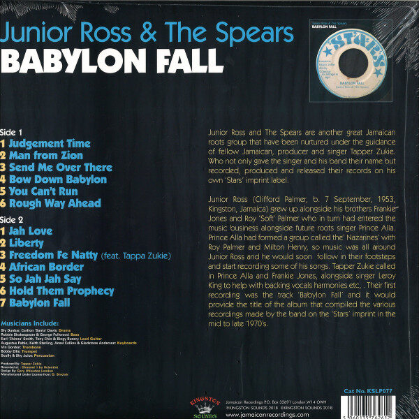 Junior Ross and The Spears – Babylon Fall BACK